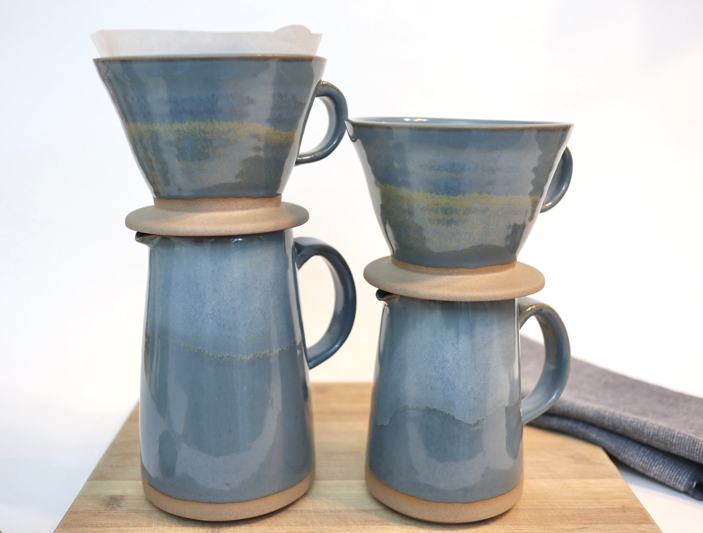 Handcrafted Ceramic Coffee Dripper & Pitcher Set – Artisan Pour Over Brewer and Serving Pitcher