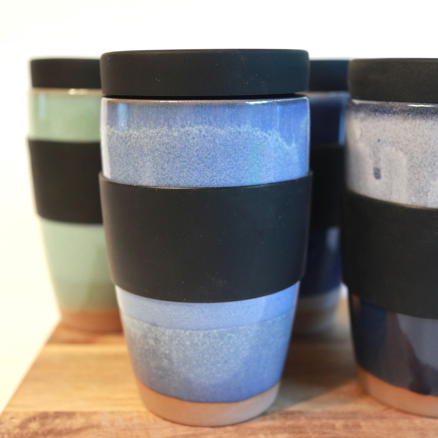 Ceramic Travel Mug With Silicone Lid. Handmade travel mug, Handmade ceramic mug, lidded coffee cup, Roam Ceramics.
