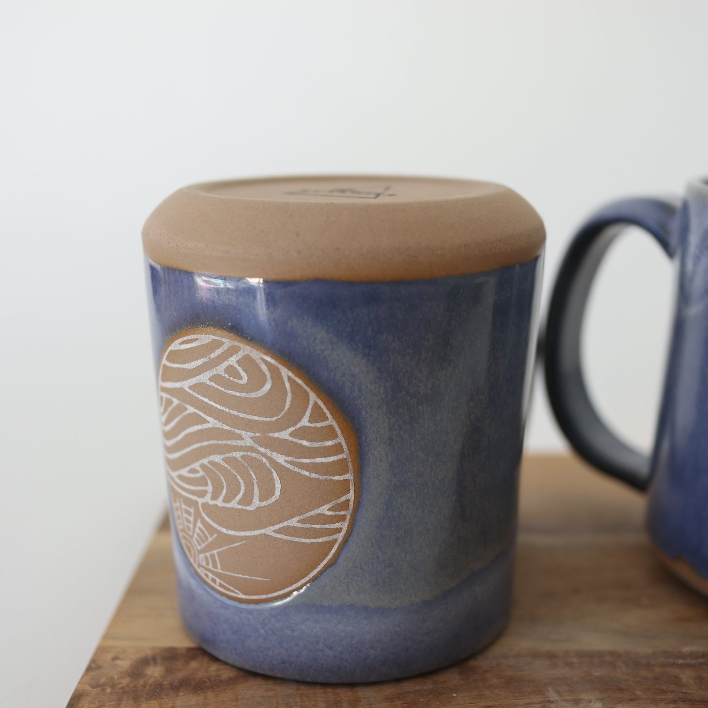 14oz Handmade ceramic waves mug