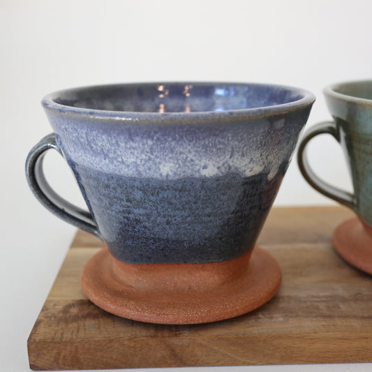 Pour over coffee dripper in Stone Blue Glaze