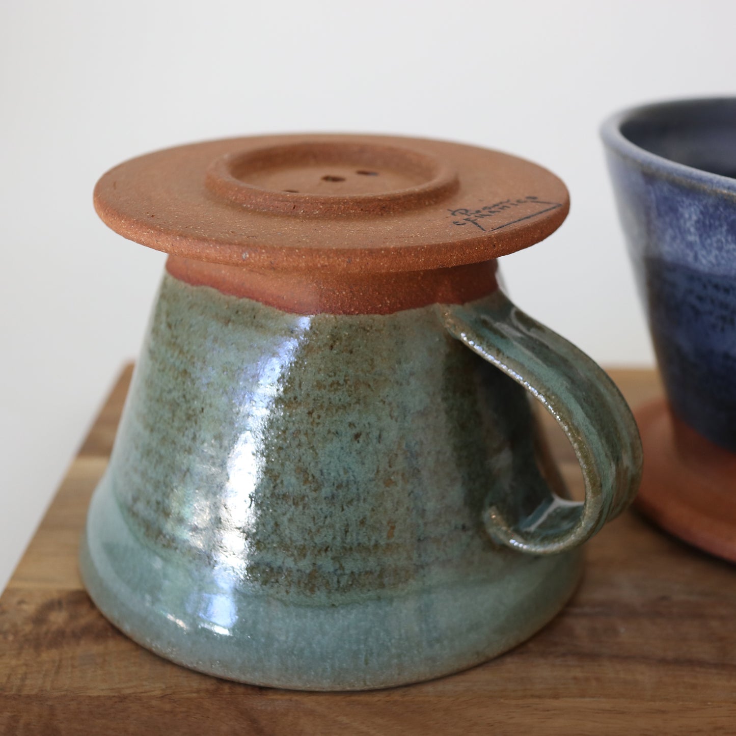 Pour over coffee dripper in Stone Green Glaze