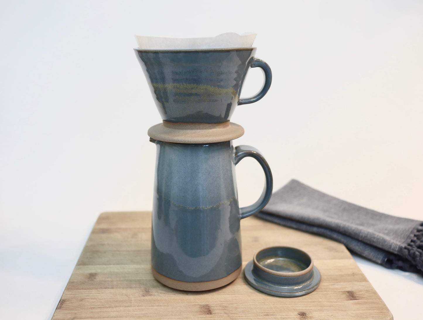 Handcrafted Ceramic Coffee Dripper & Pitcher Set – Artisan Pour Over Brewer and Serving Pitcher