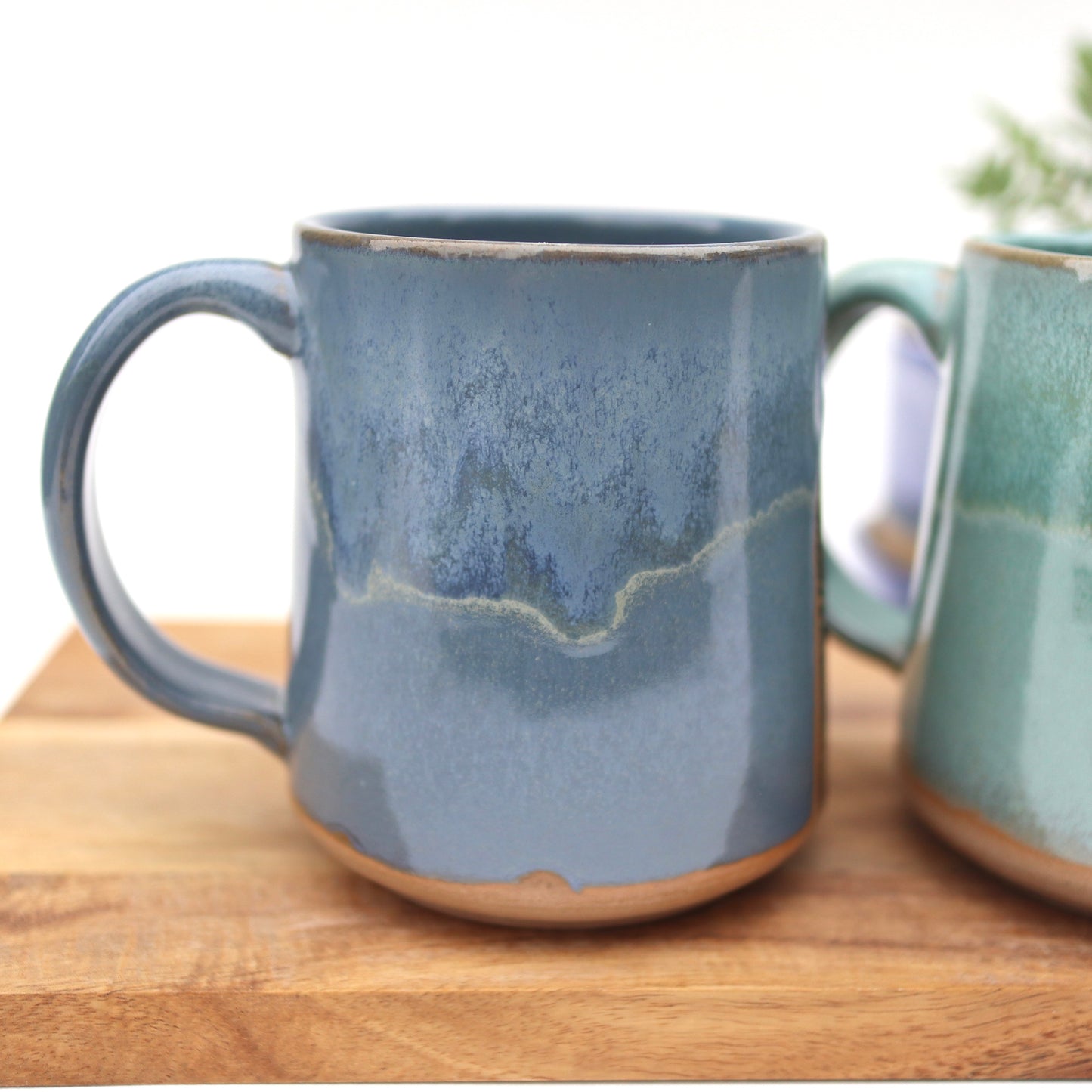 Handmade Pottery Mountain Sunrise Mug. Handmade ceramic coffee cup.