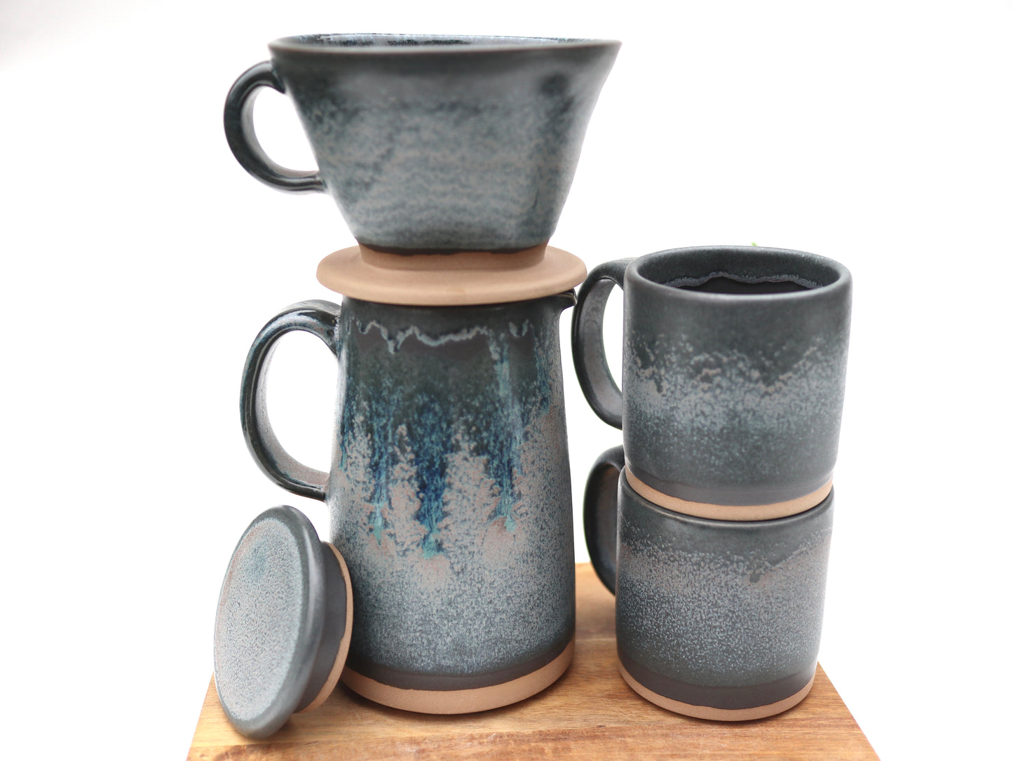 Handcrafted Ceramic Coffee Dripper & Pitcher Set – Artisan Pour Over Brewer and Serving Pitcher