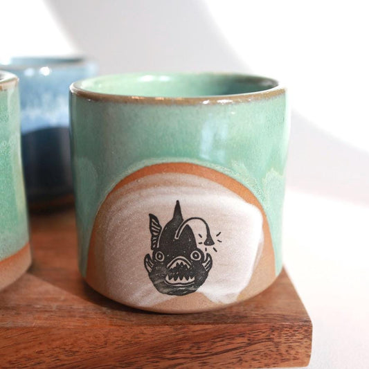 Handmade Pottery Cortado Cup – Rustic Ceramic Espresso Cup – Small Coffee Cup for Home & Café Use