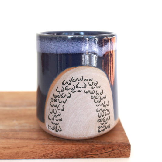 Boob Rainbow Mug, Ceramic coffee mug, stoneware coffee mug, handmade pottery mug