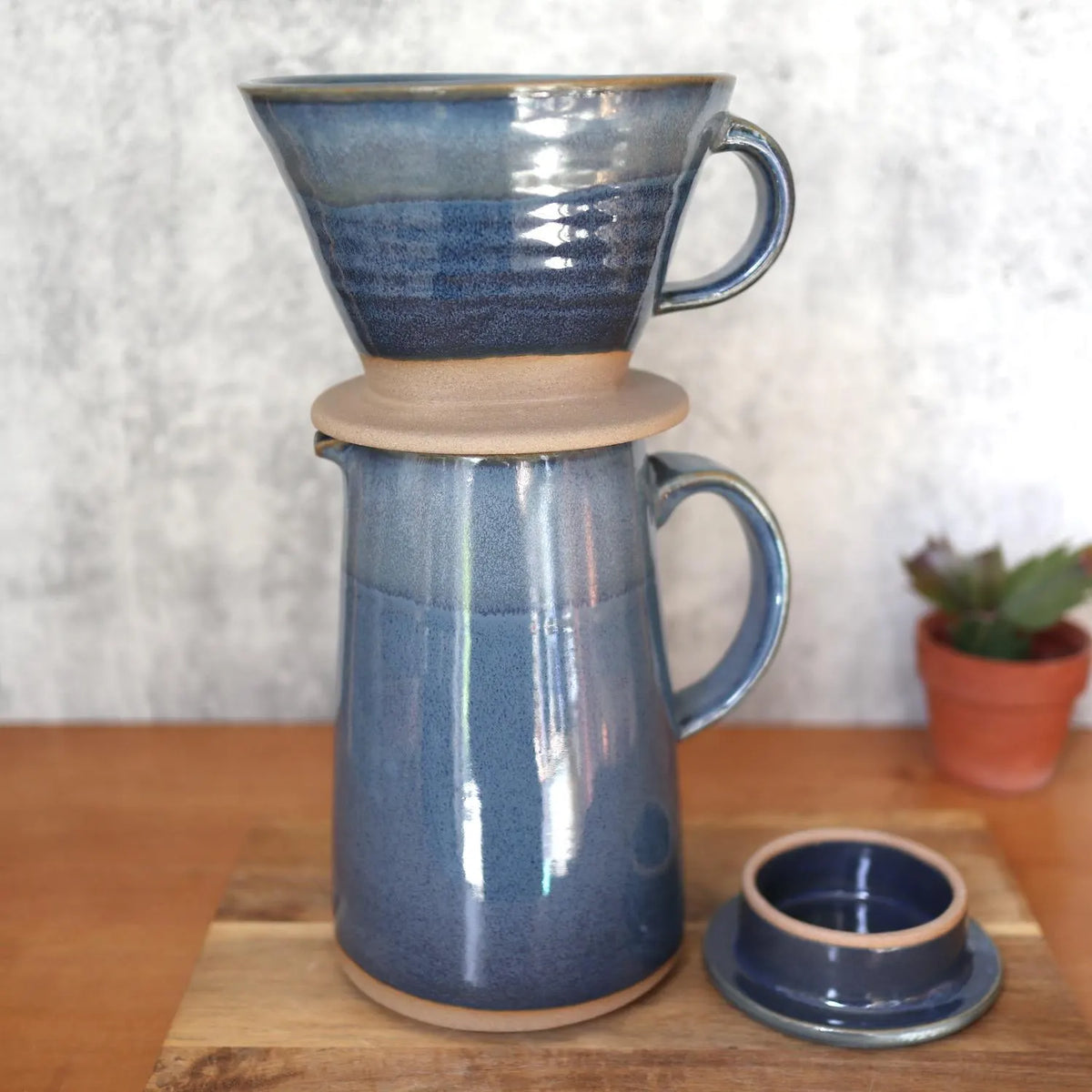 Handcrafted Ceramic Coffee Dripper & Pitcher Set – Artisan Pour Over Brewer and Serving Pitcher
